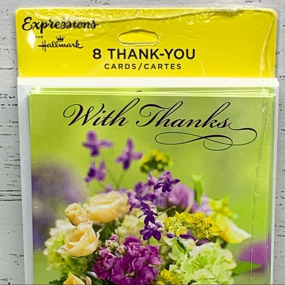 4/$14 8pk Hallmark Expressions With Thanks Note Cards Blank Inside NEW SEALED - Picture 5 of 6